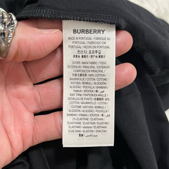 EUC Men’s Oversized Burberry 3D Logo Print Tee 100% Cotton In Black/White/Red - Picture 14 of 16